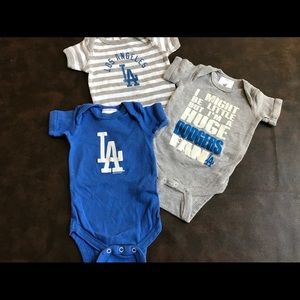 Lot of 3, Newborn onesies. LA Dodgers gear.